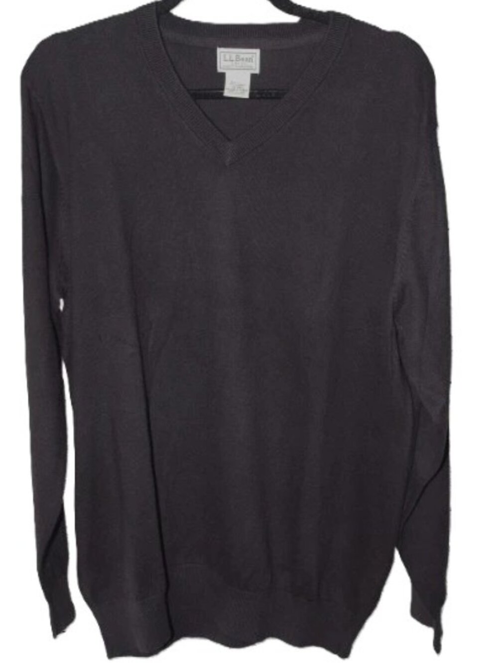 LL Bean Men’s XL V Neck Sweater Golf Preppy Cashmere Blend Long Sleeve Black